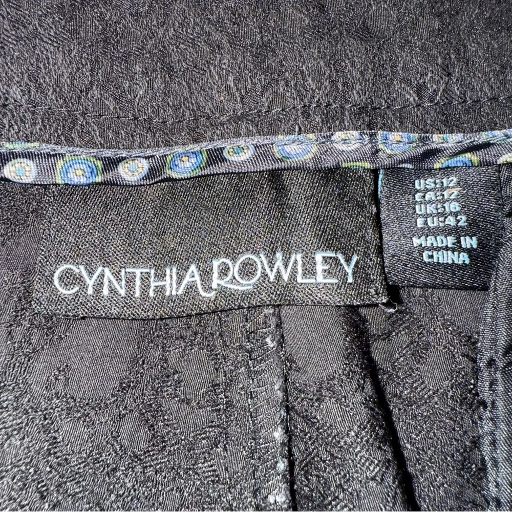 Cynthia Rowley Black patterned pants 12